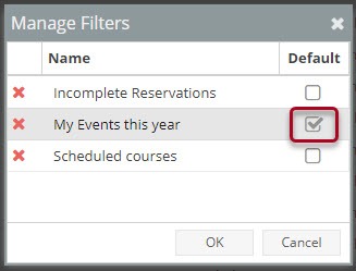 Manage filter window
