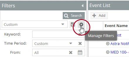 Filter gear icon
