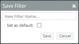 Save Filter window