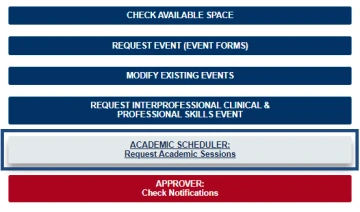 Academic Scheduler button on Astra