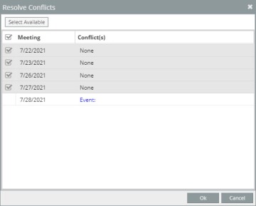 Resolve Conflicts window